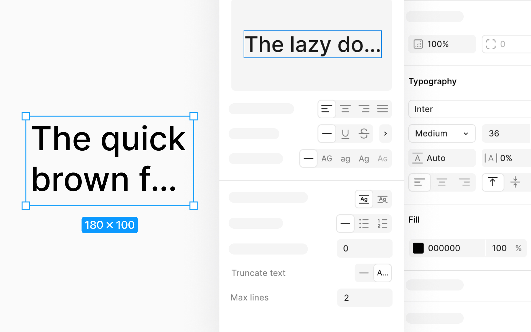 Text truncation and max lines