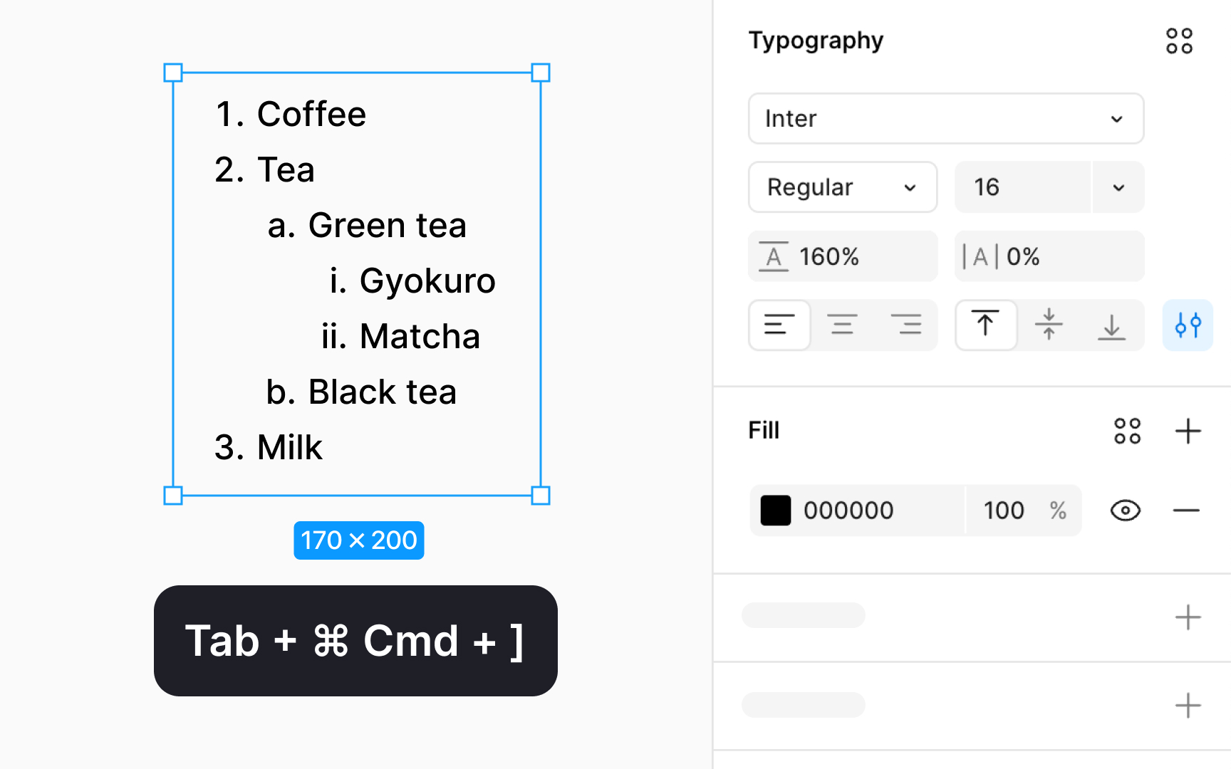 Increasing and decreasing indentation