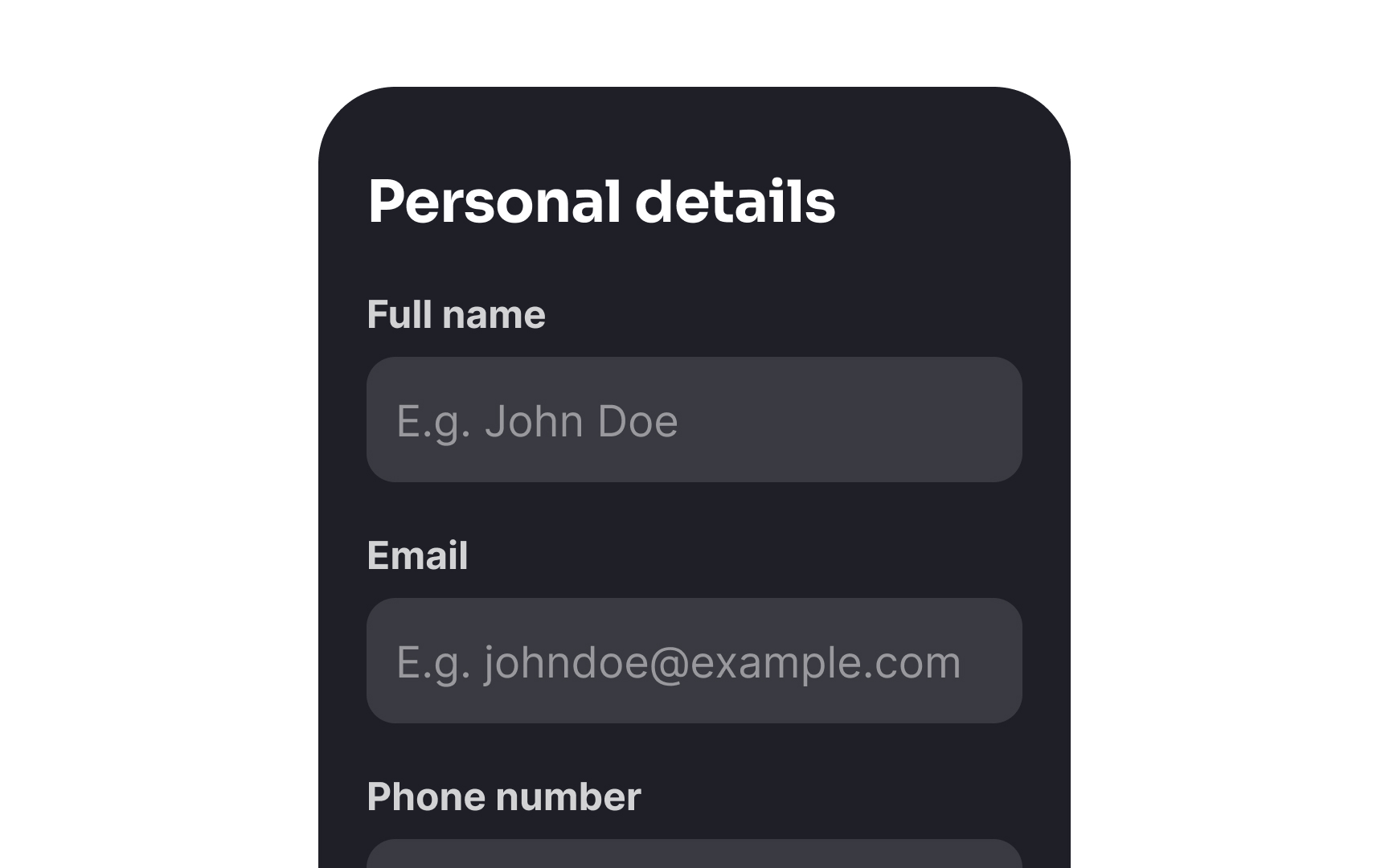 Microcopy patterns for placeholders Best Practice