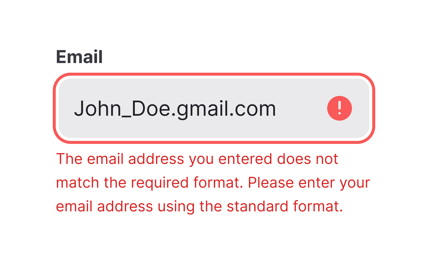 Write clear and concise error messages Bad Practice