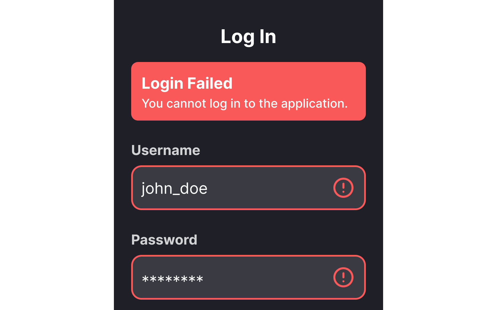 Tell users what went wrong Bad Practice