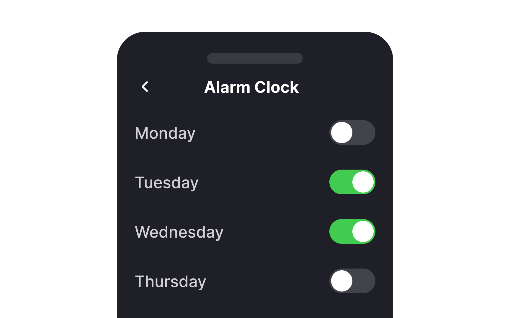Mobile toggle switch alignment Best Practice