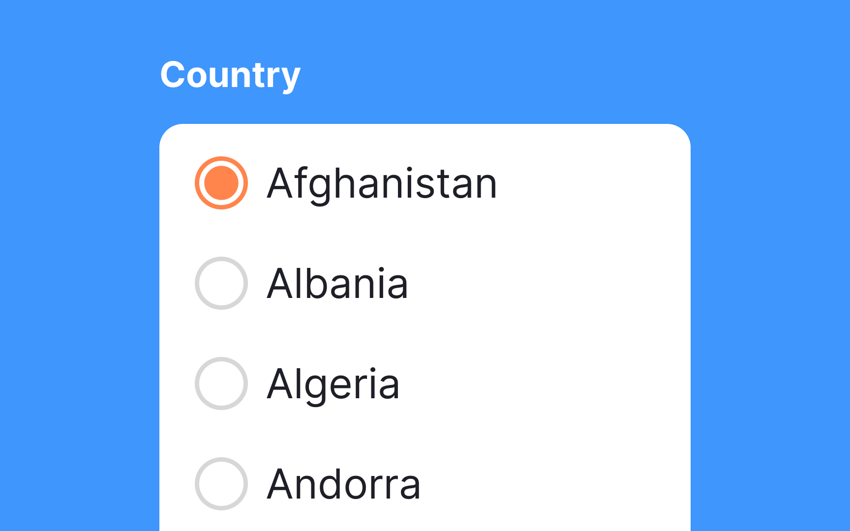 Use dropdowns for lengthy lists of choices Bad Practice
