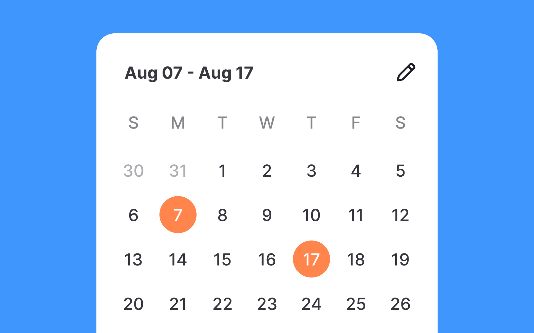 Visually indicate the selected date range Bad Practice