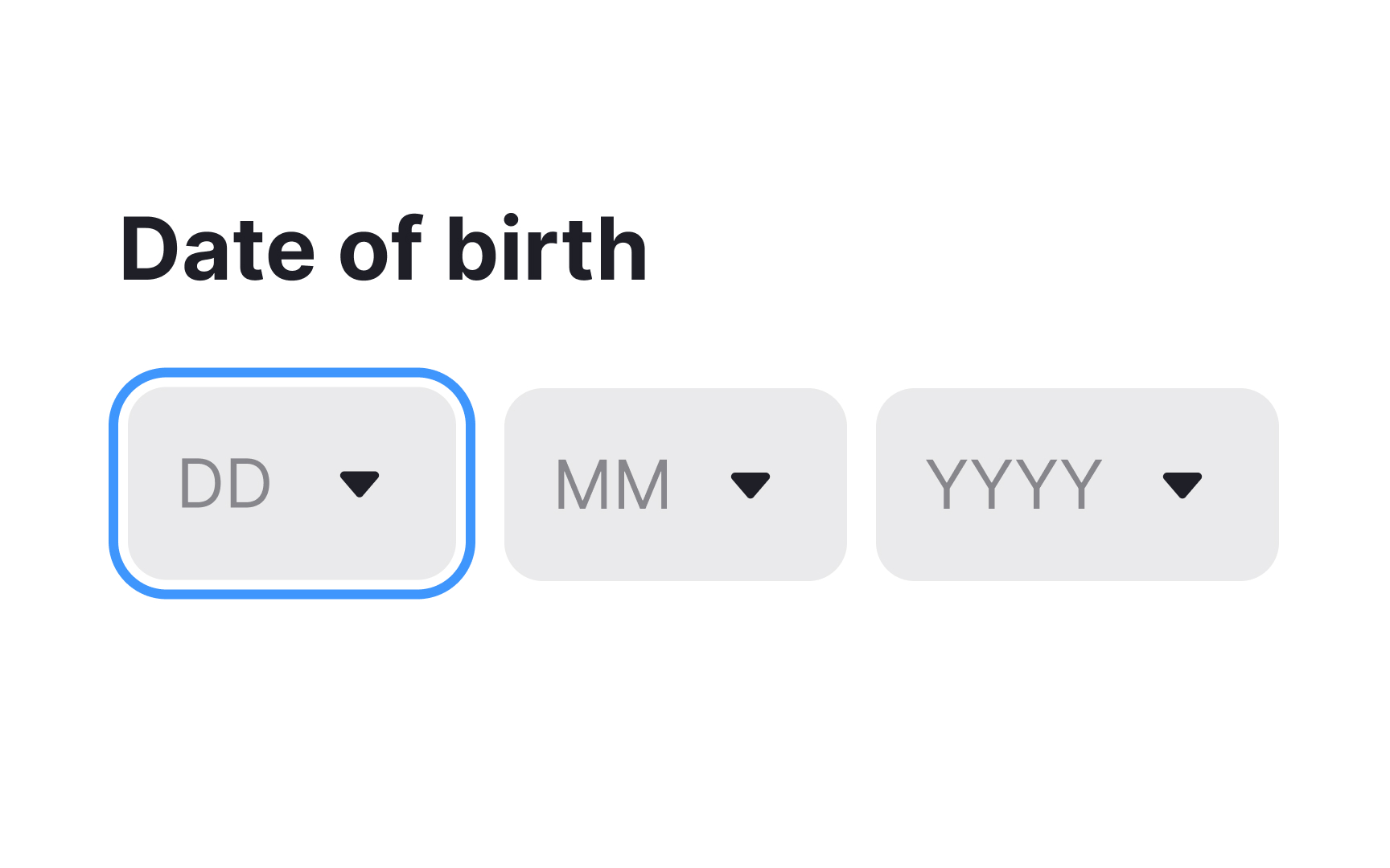 Separate dropdowns for day, month, and year Best Practice