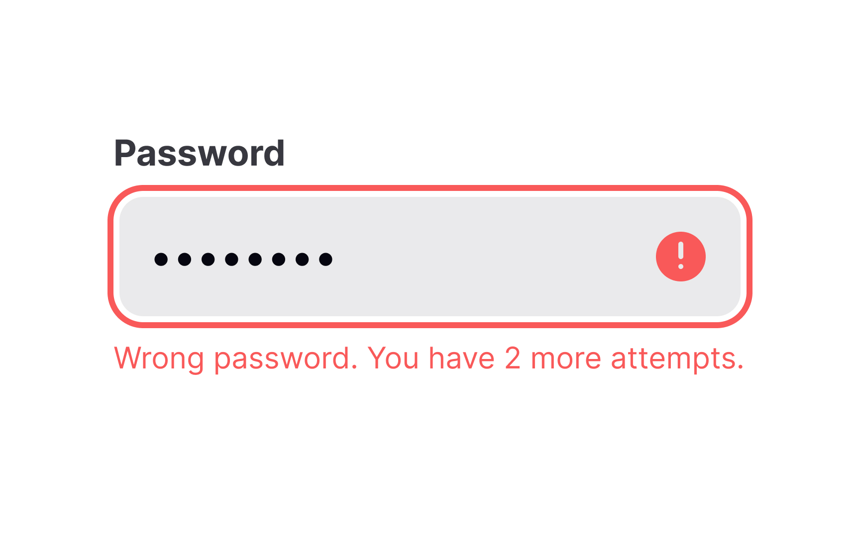 Place error messages below the input Best Practice