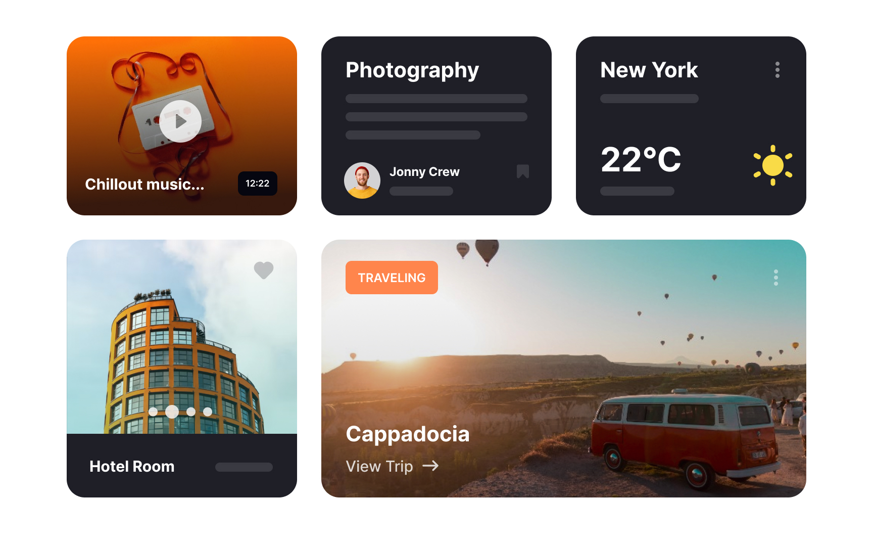 Use card layout for content browsing 