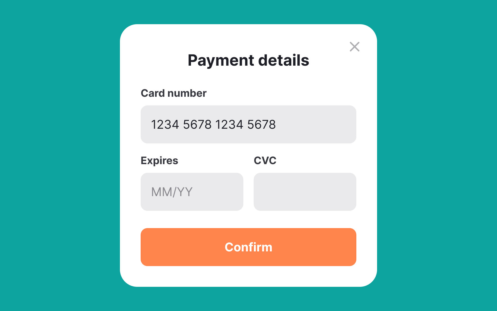 Use modals for collecting information Best Practice