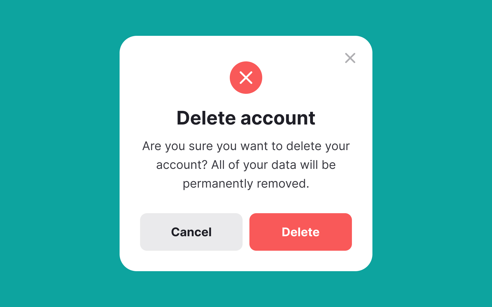 Use visual tools to indicate the importance of alert modals Best Practice