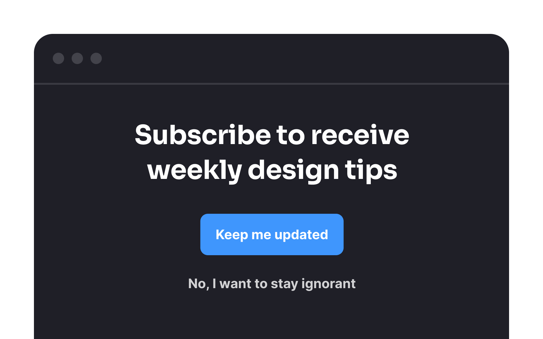 Avoid confirmshaming Bad Practice