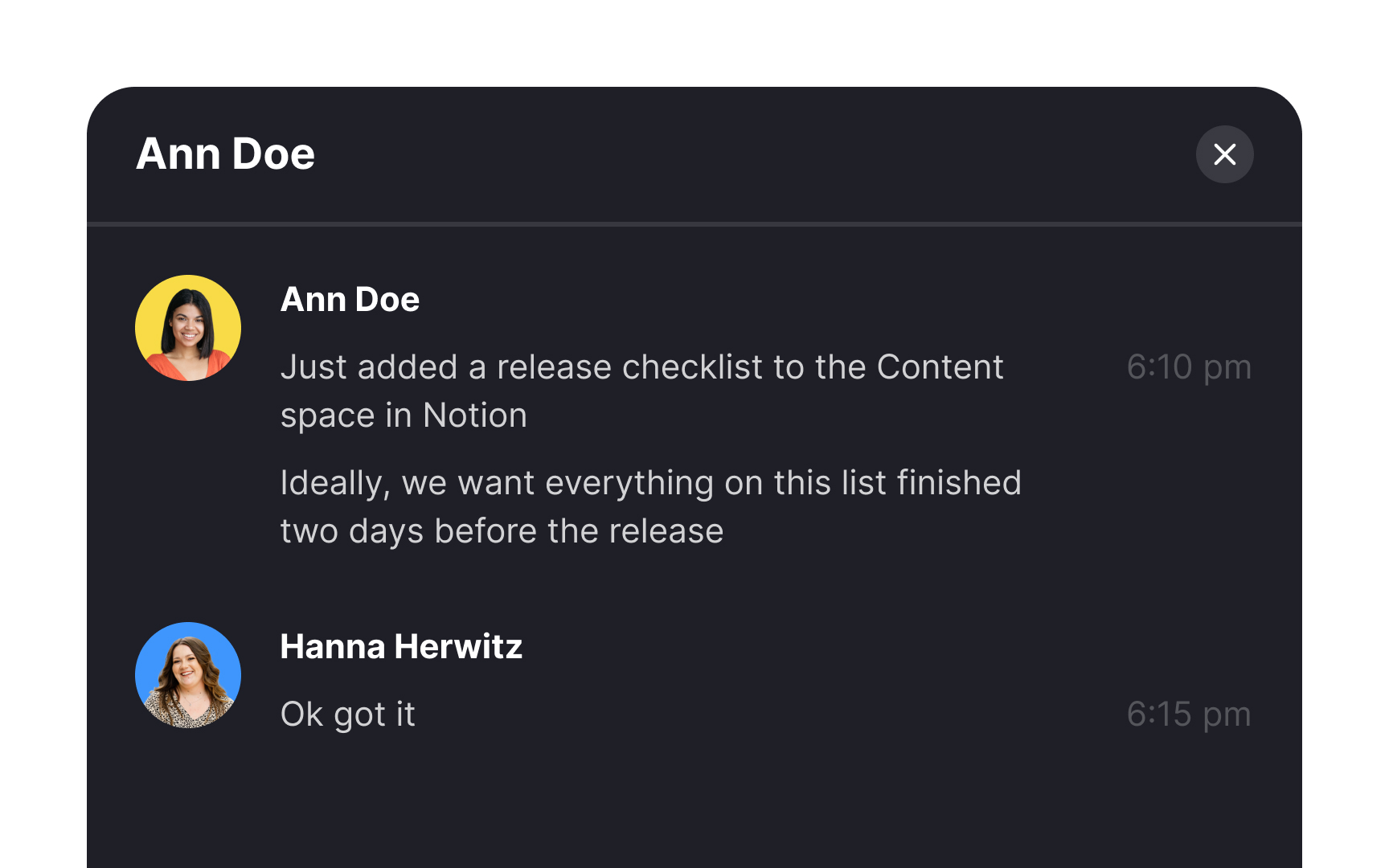Stack messages Best Practice