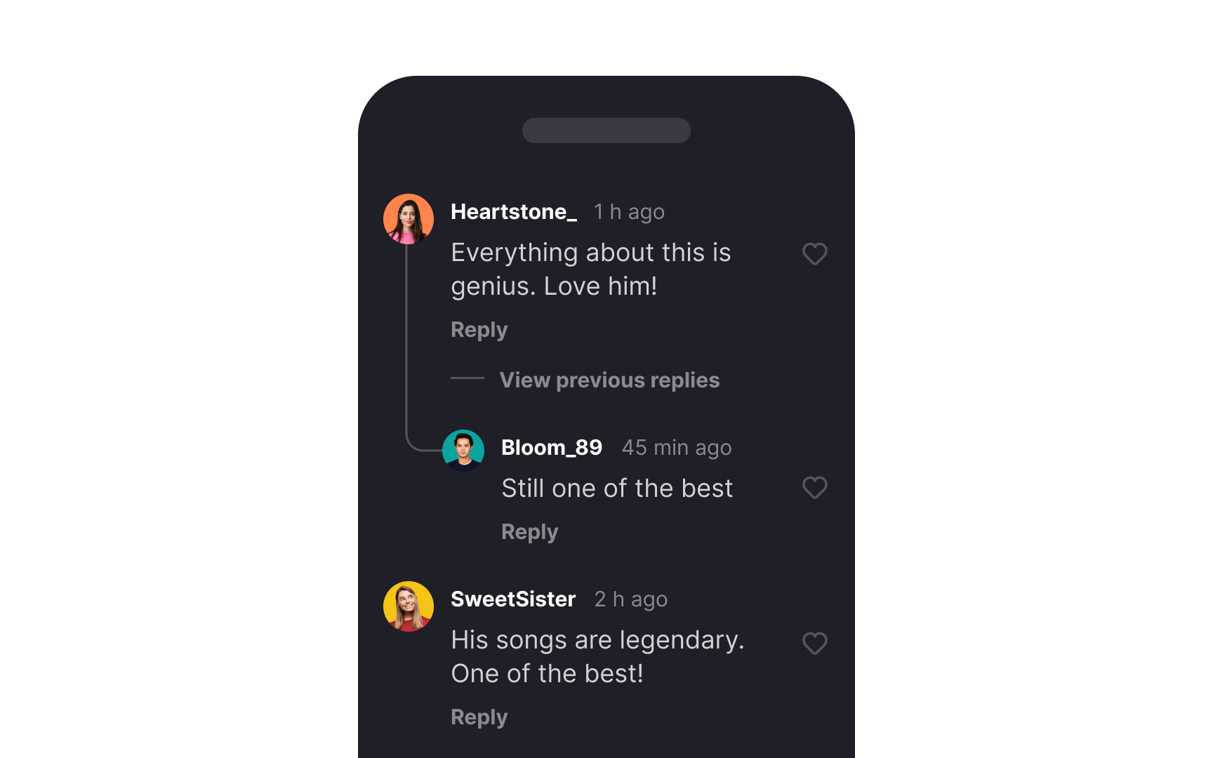 Mobile threaded view Best Practice
