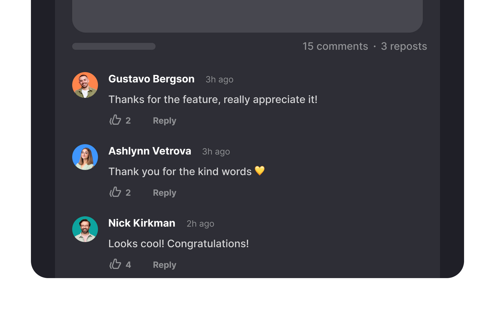 Preview selected comments Bad Practice