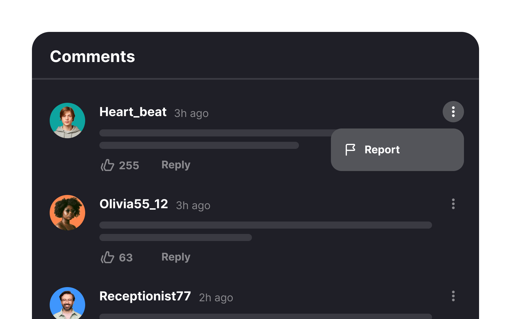 Allow users to share comments Bad Practice