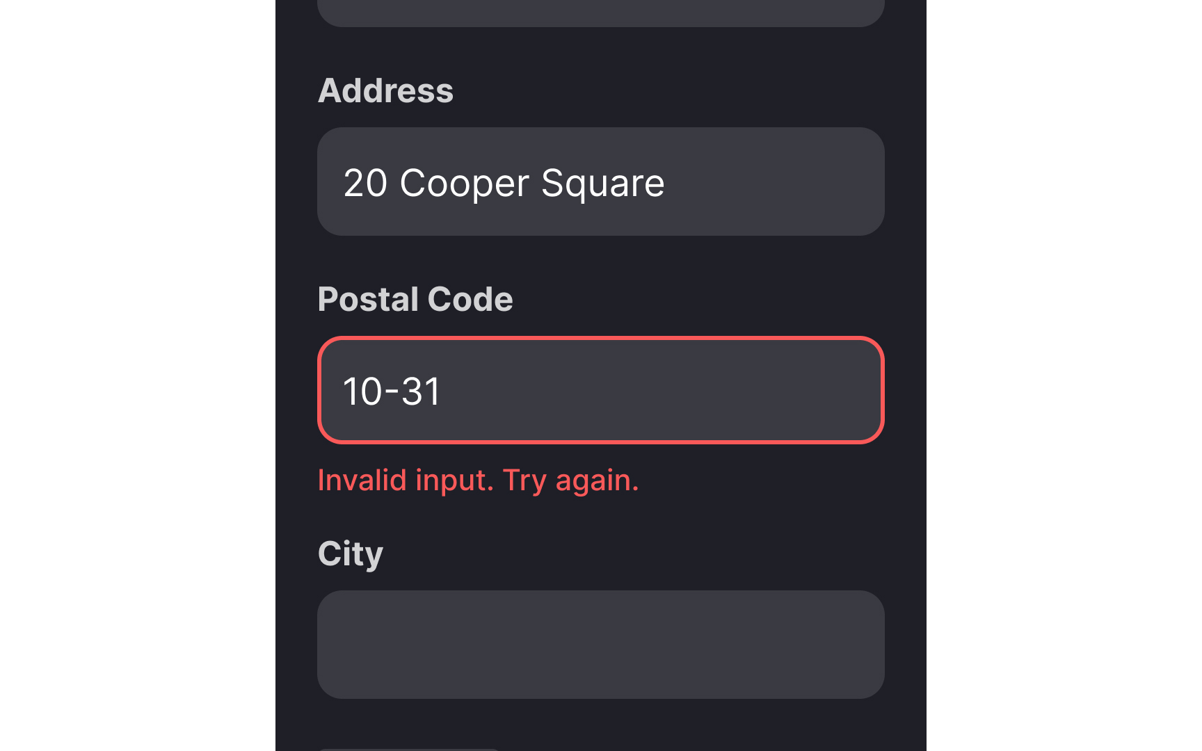 Write clear error messages Bad Practice