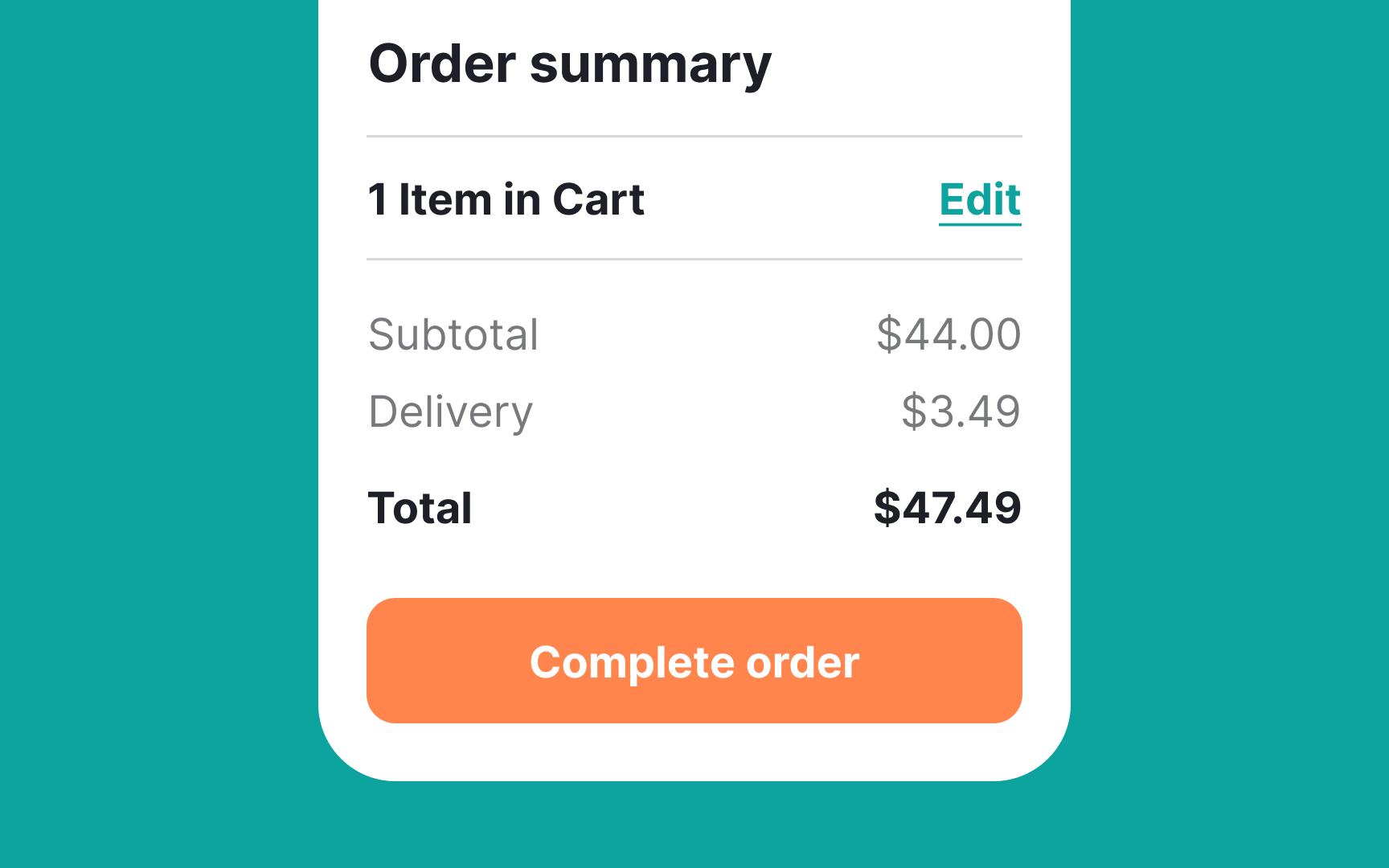 Summarize the order details Best Practice