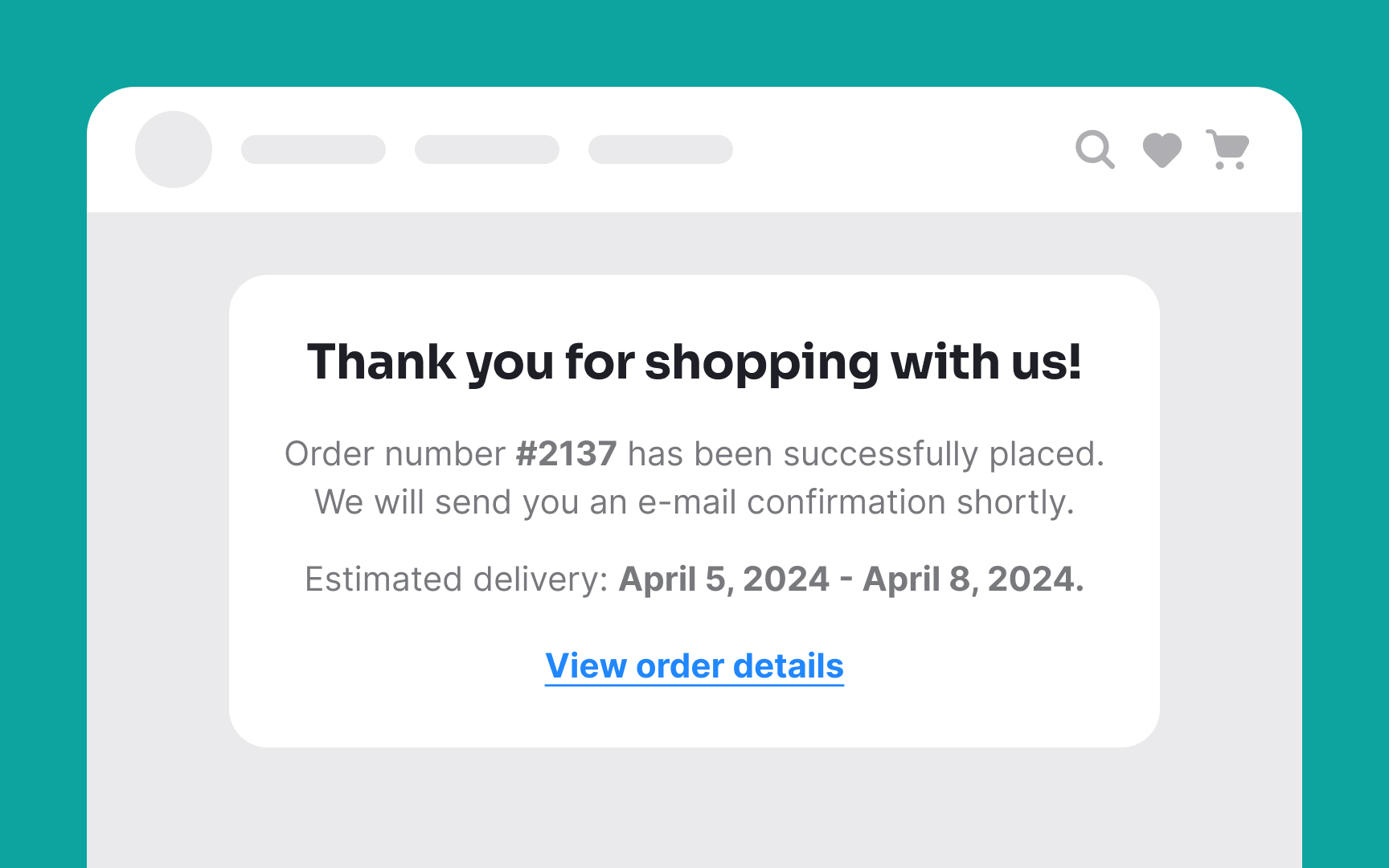 Provide order confirmation after payment Best Practice