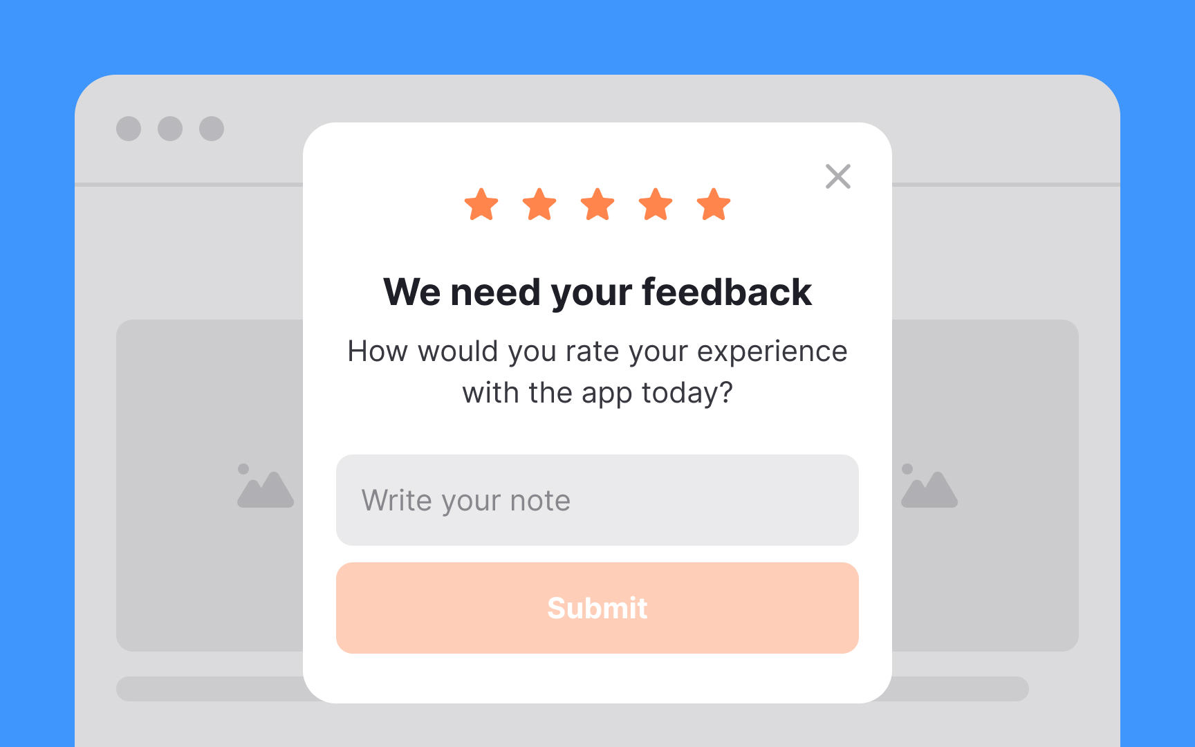 Keep the feedback form short and simple Bad Practice
