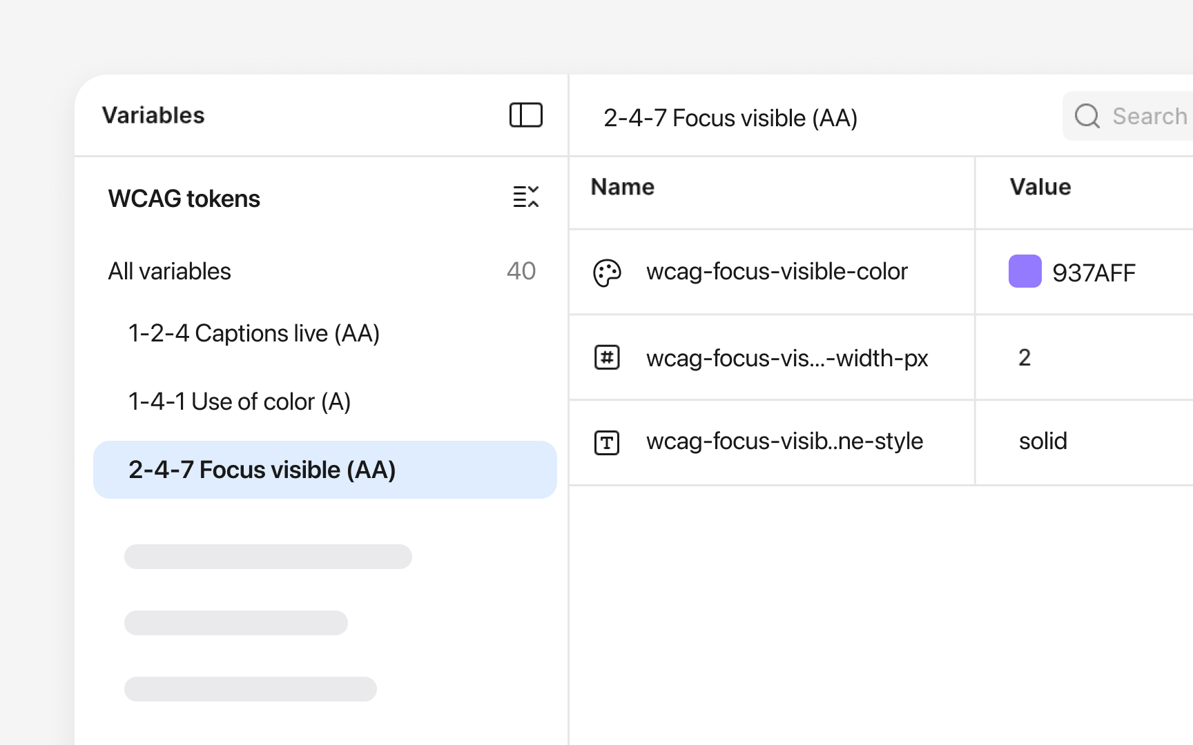 Design tokens that support accessibility