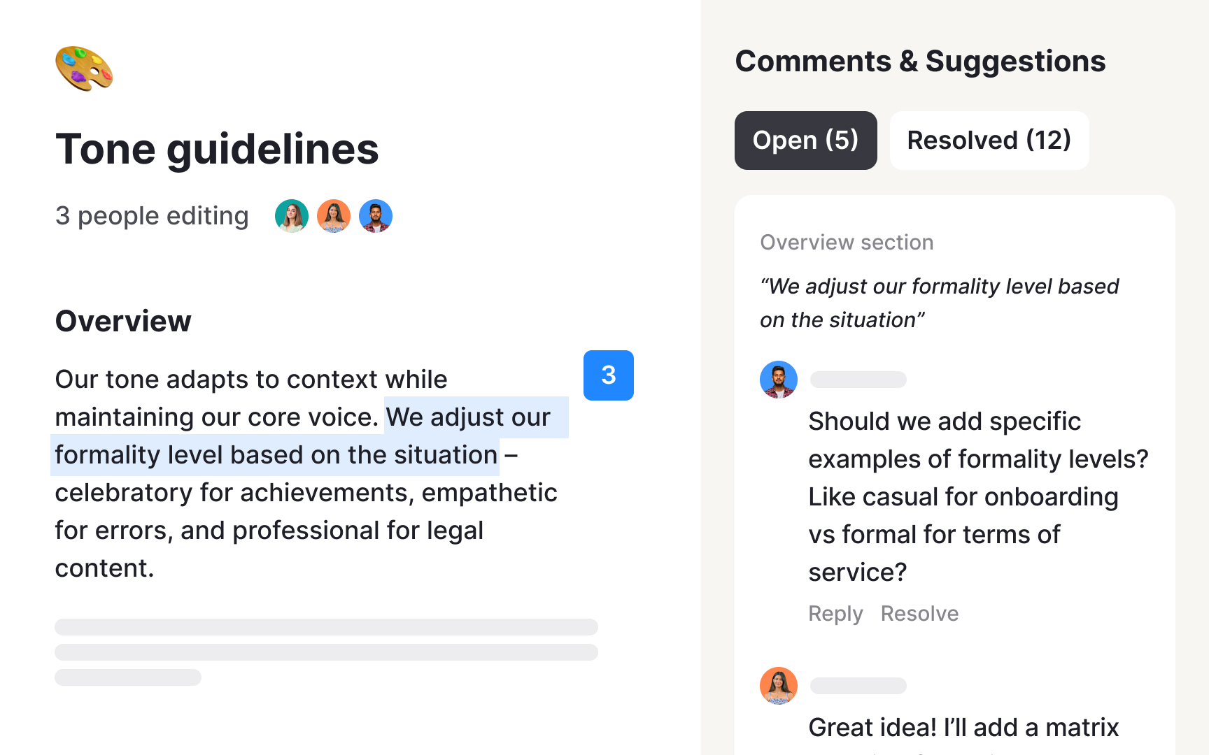 Collaboration features
