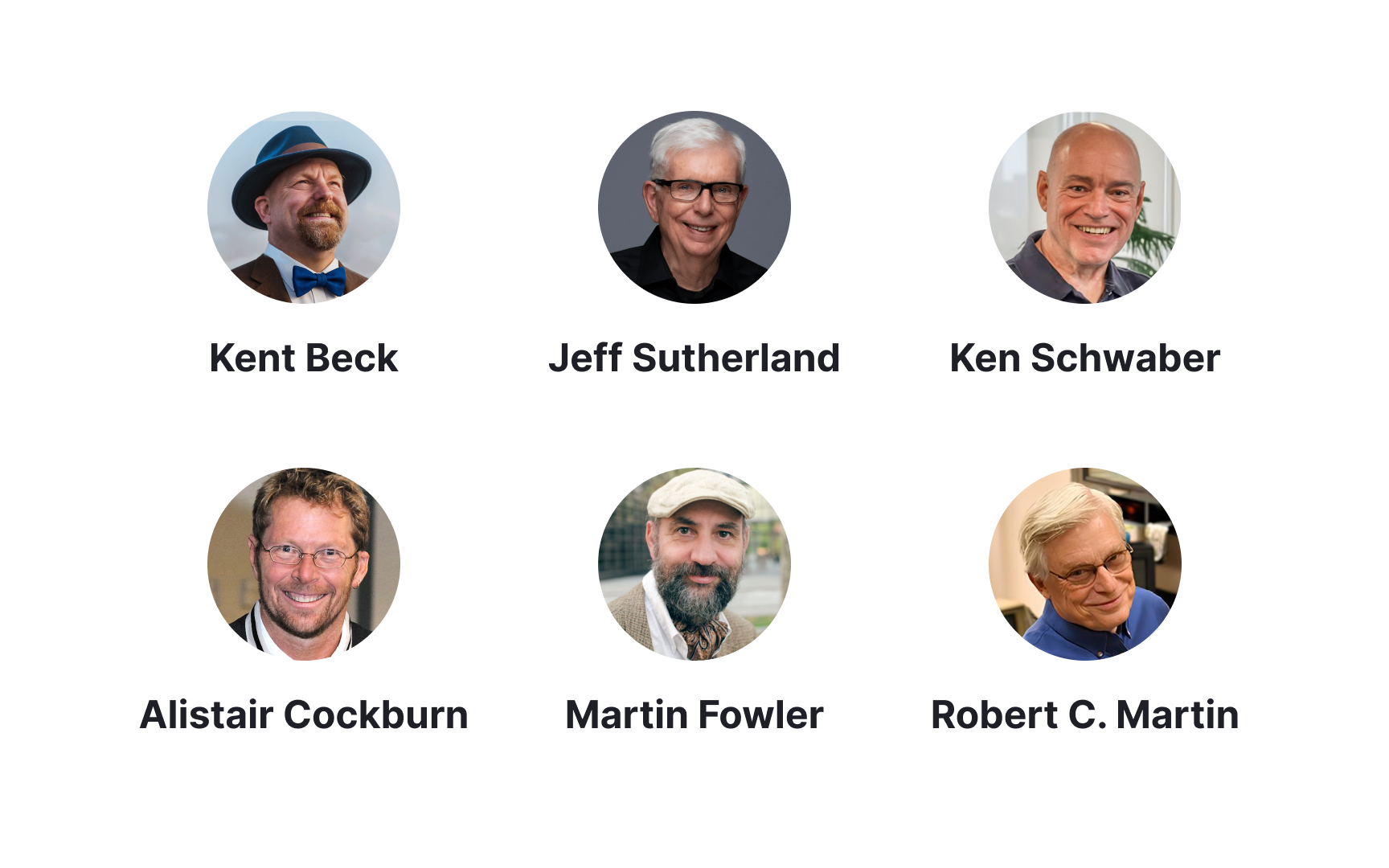 The 17 authors of the Agile Manifesto