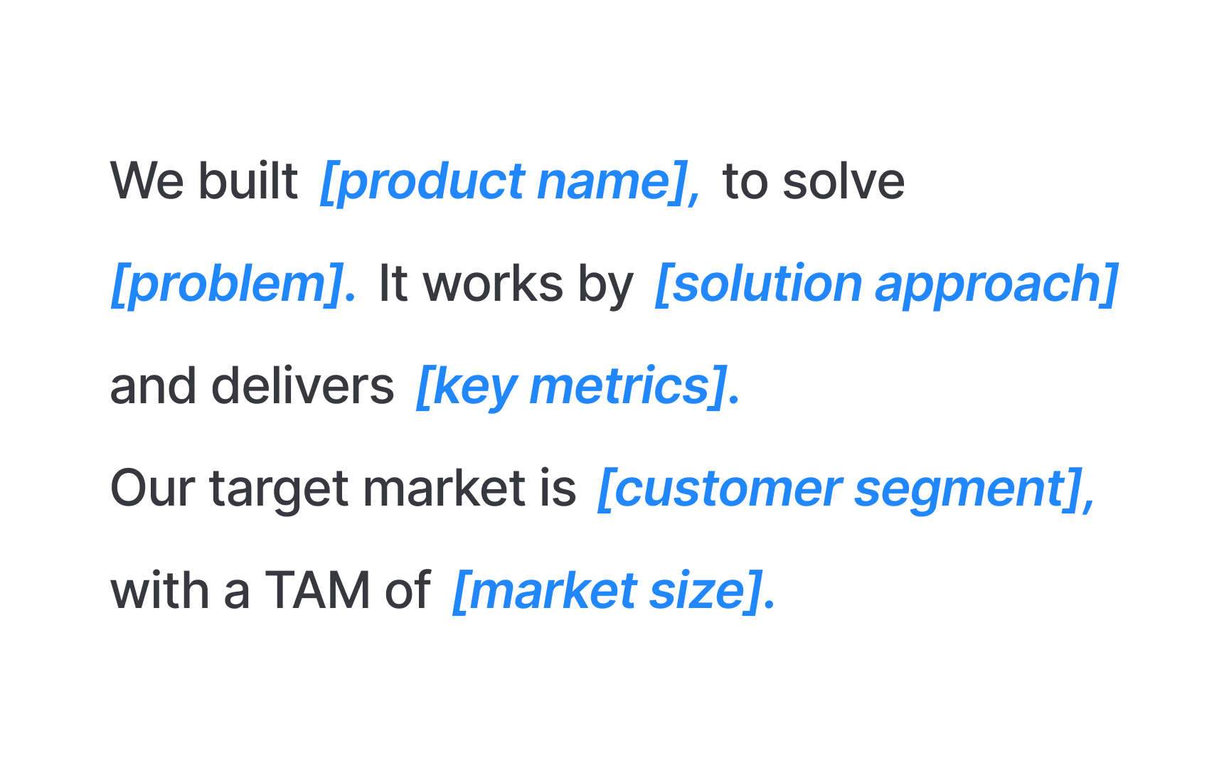 The elevator pitch framework Bad Practice