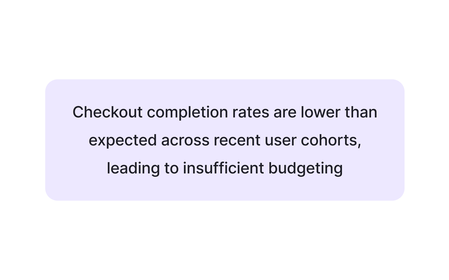 Connecting case study problems to user and business context Bad Practice