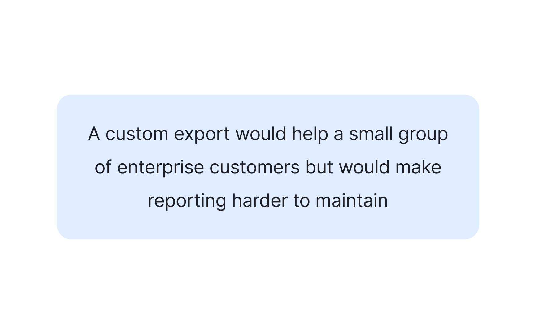 Explaining what not to build and why in a case study Best Practice