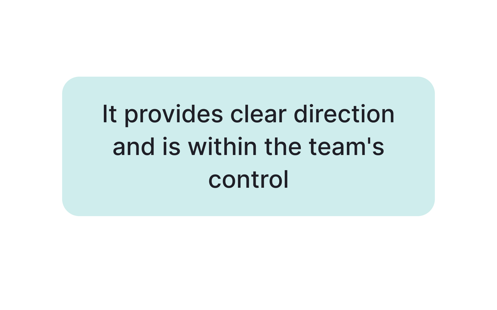 Putting the outcome at the top of the tree Best Practice