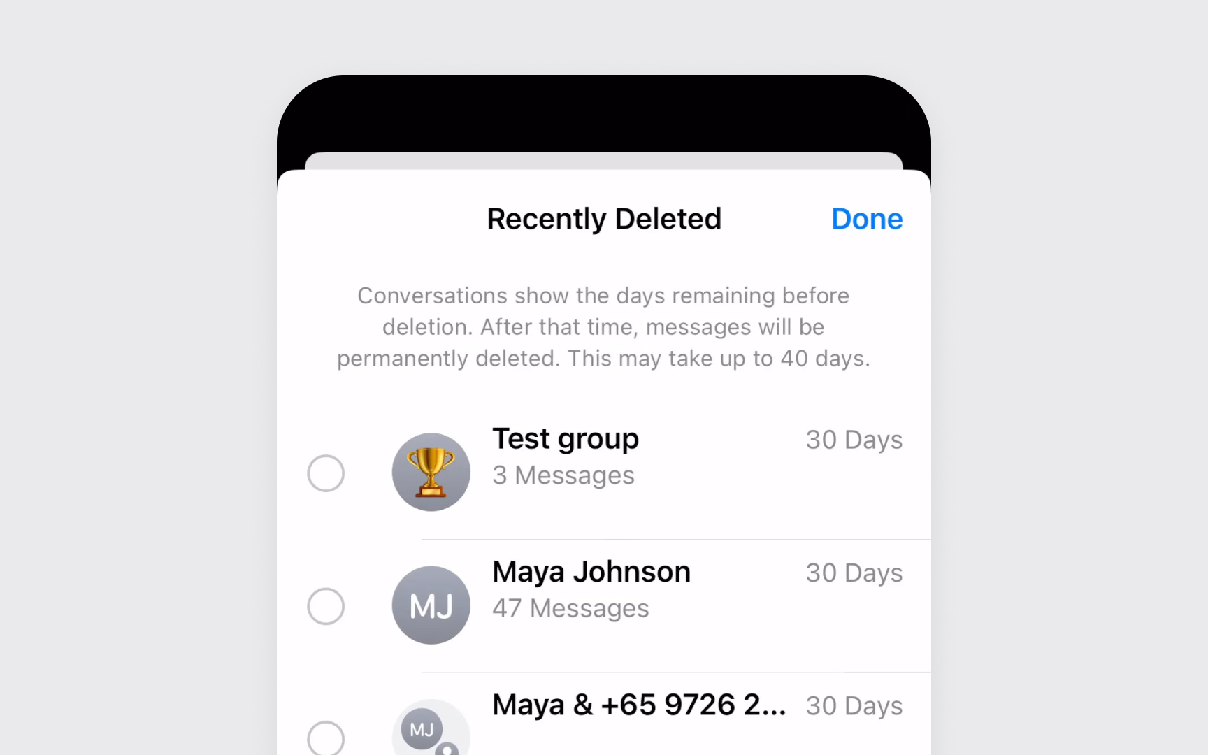 Action reversibility