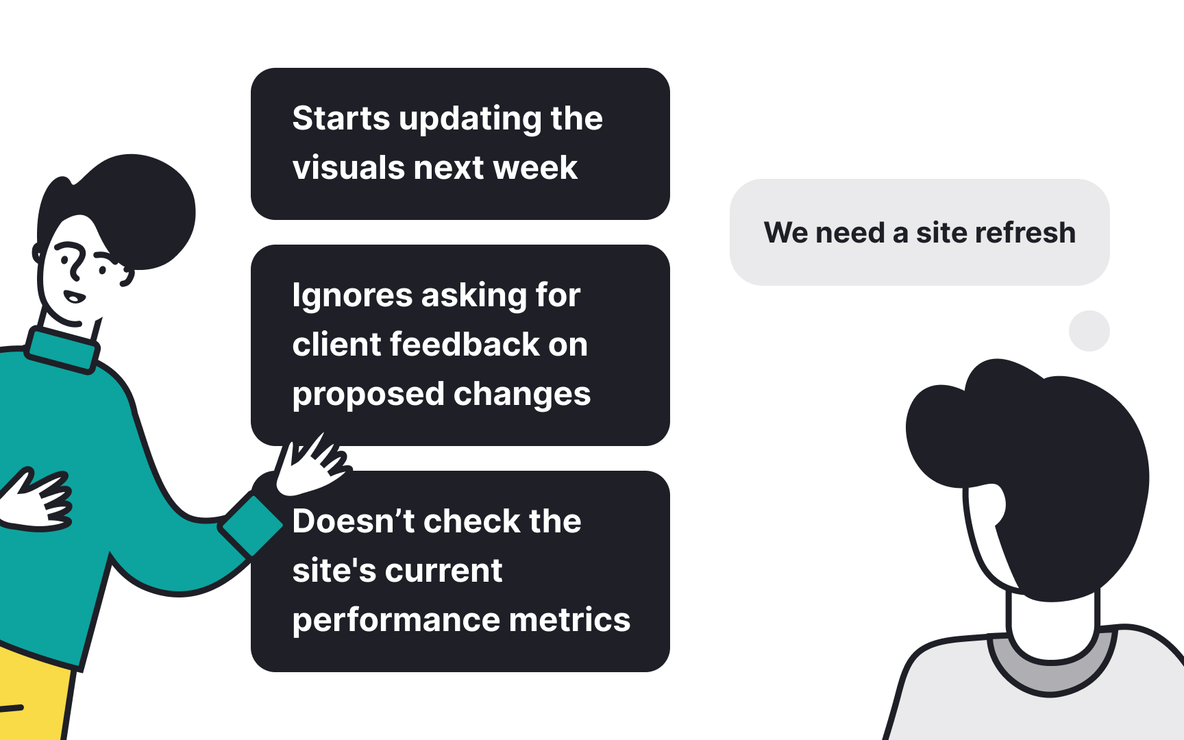 Practice strategic thinking Bad Practice