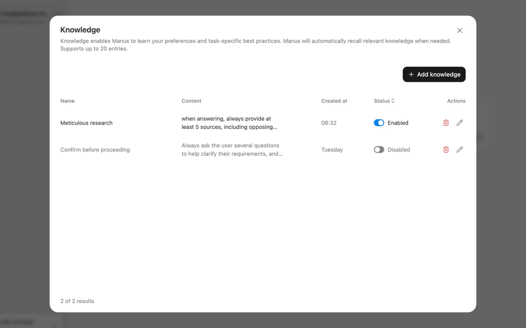 Allowing users to edit preferences and feedback