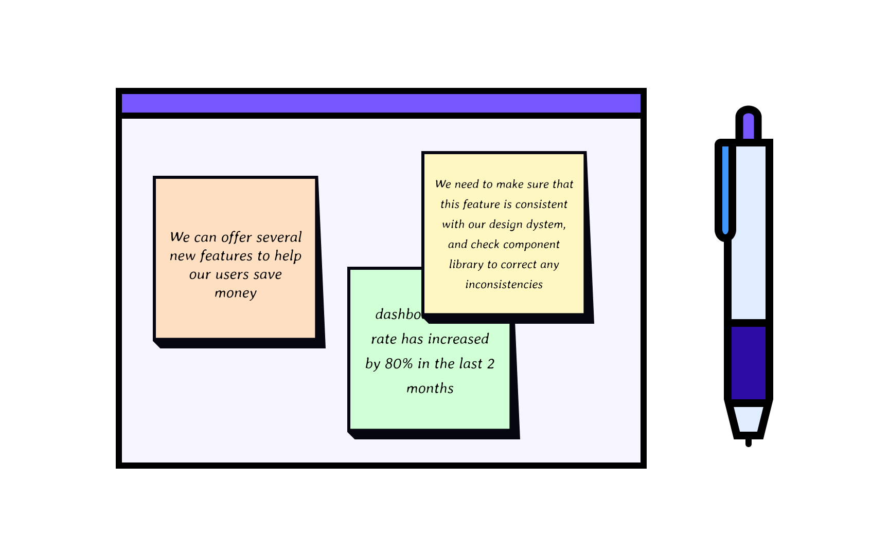 Sticky notes and permanent markers Bad Practice