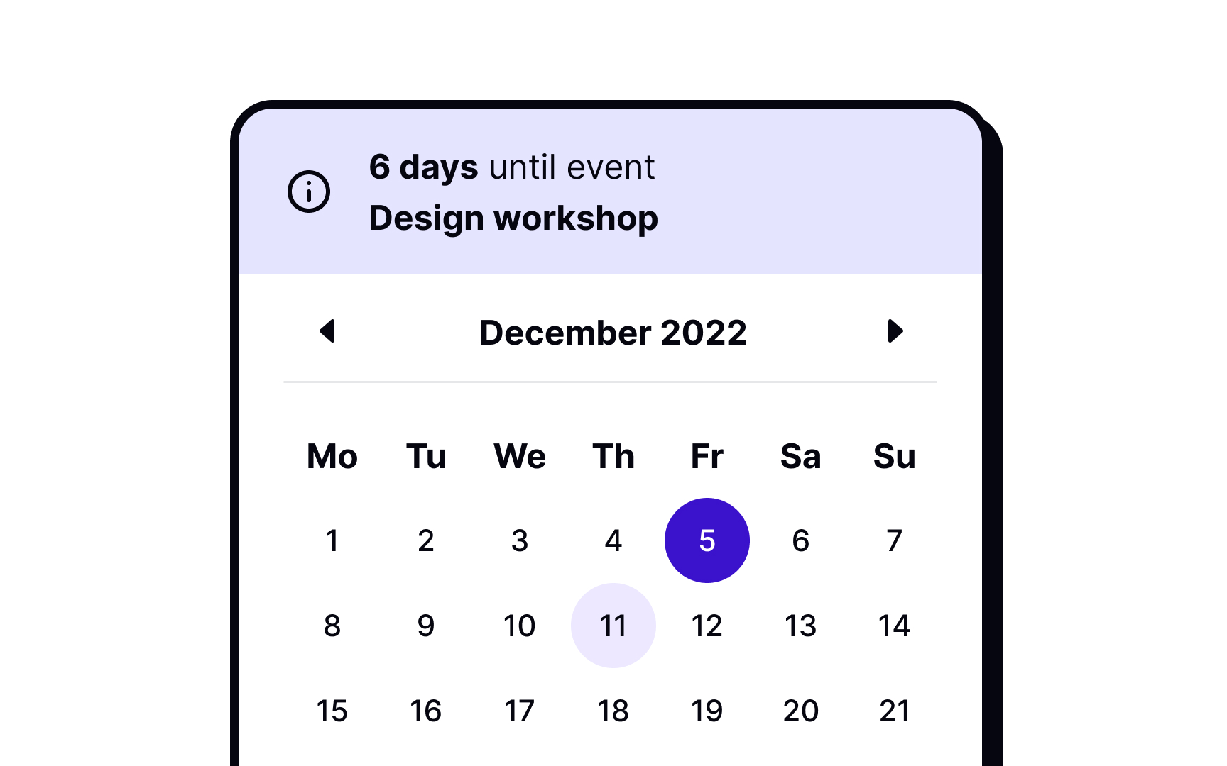 Select the time and place