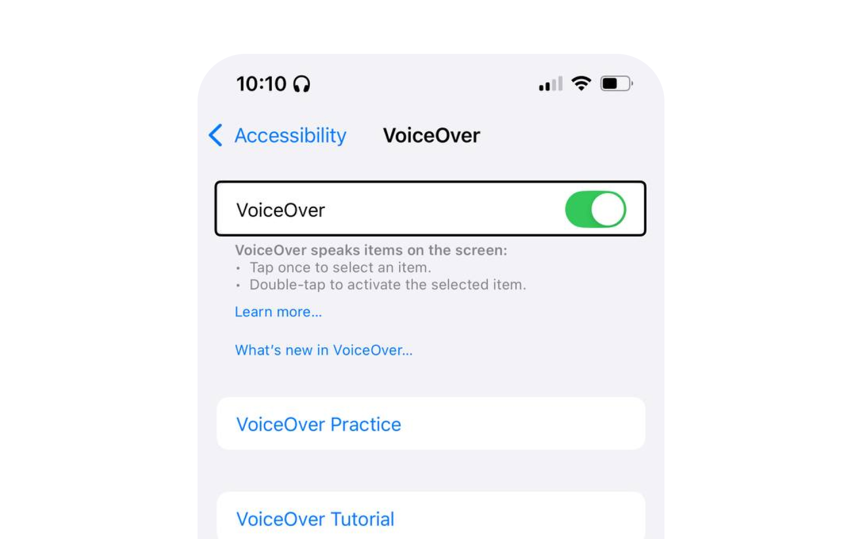 VoiceOver Apple Screen Reader