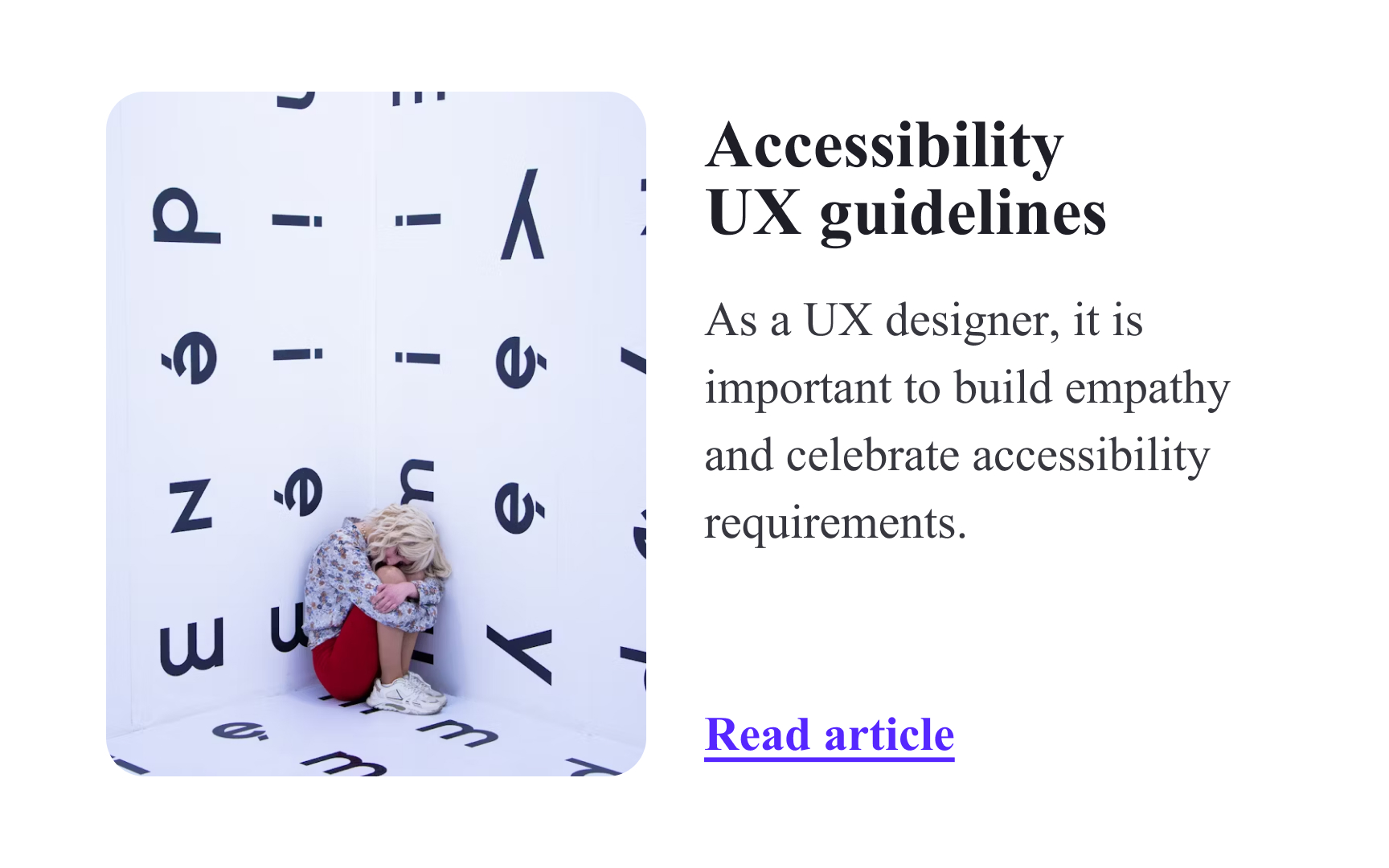 Avoid serif fonts Bad Practice