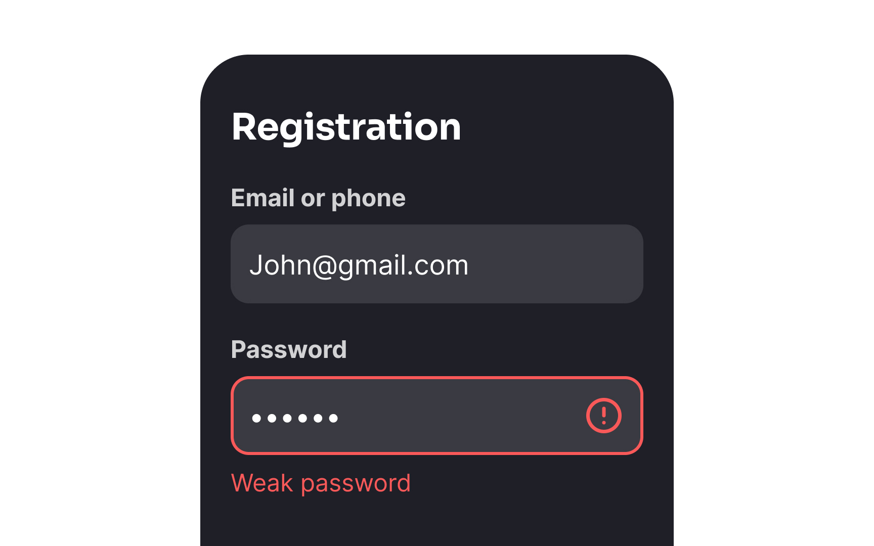 Make important information clear Bad Practice