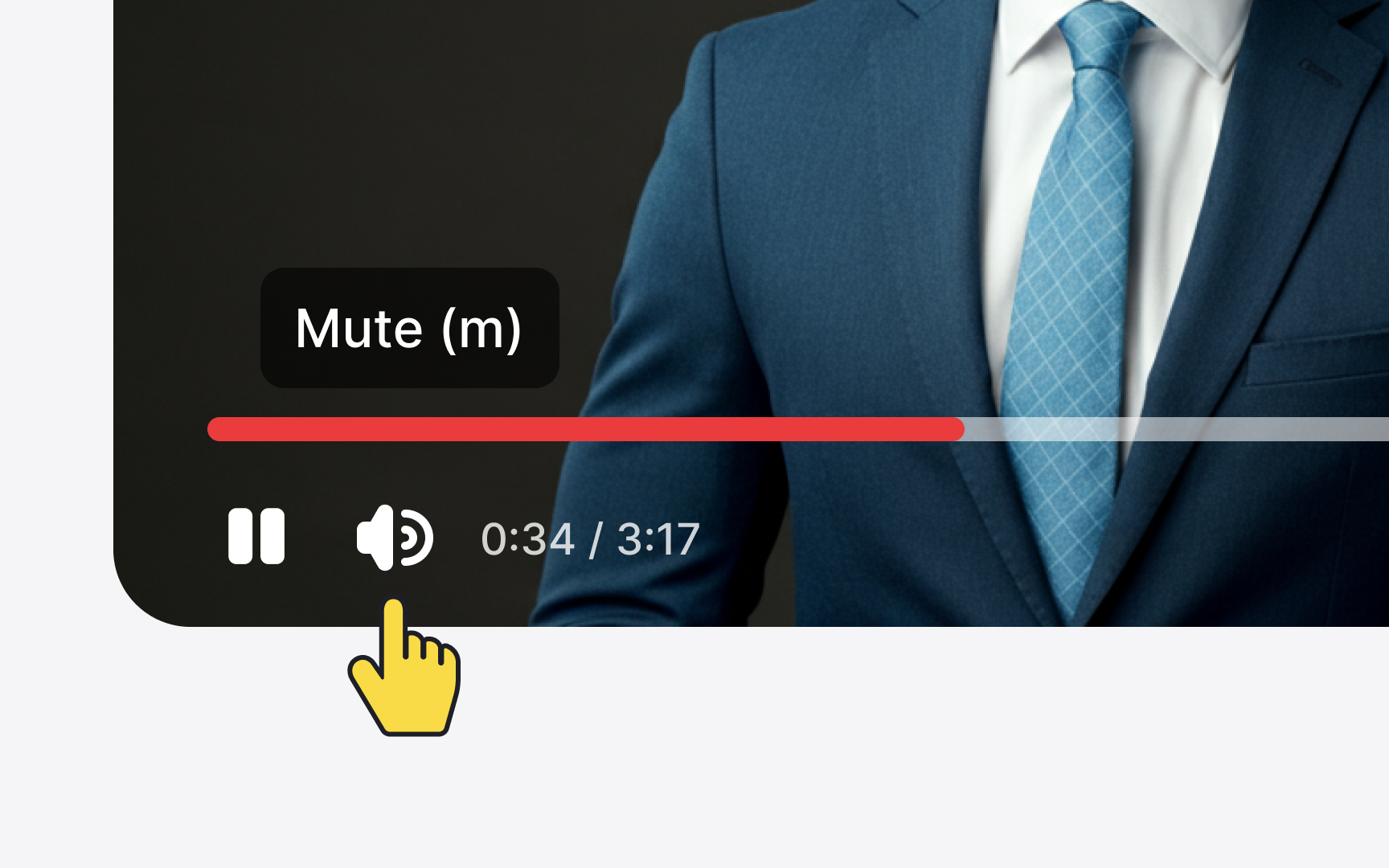 Use accessible media controls Bad Practice