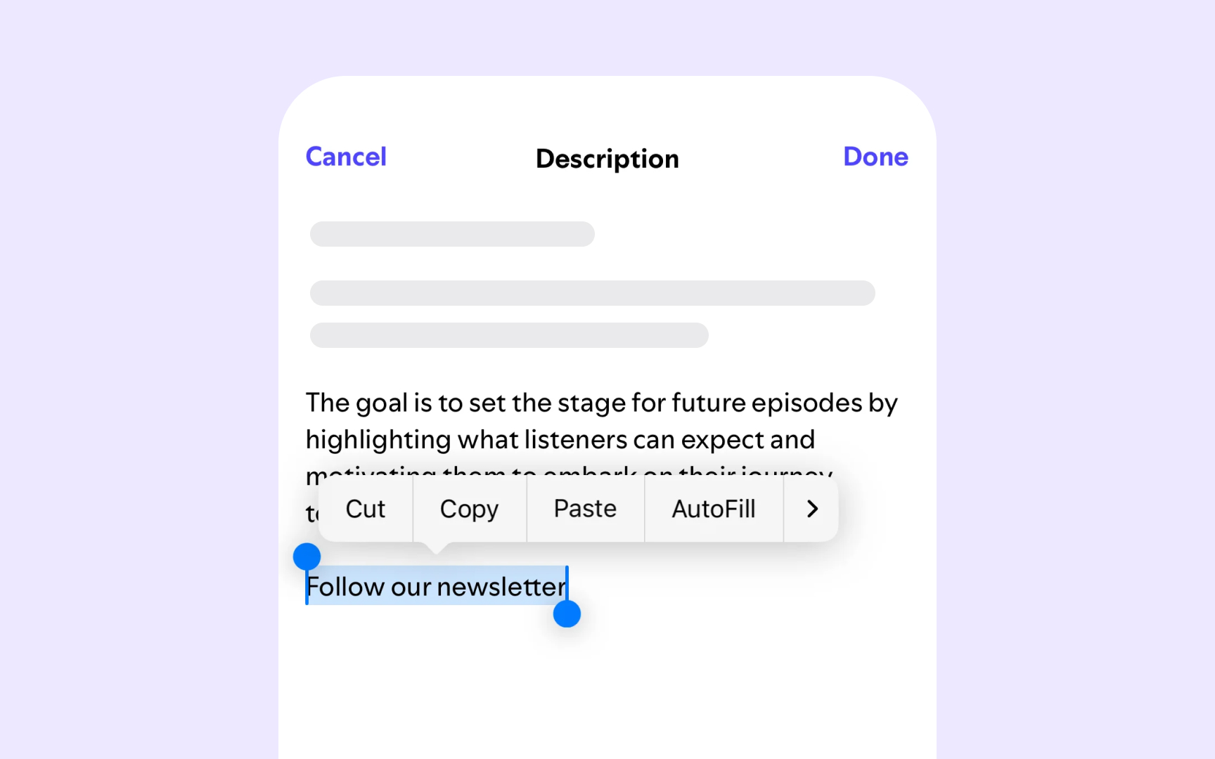 Don't forget color contrast for selection Best Practice