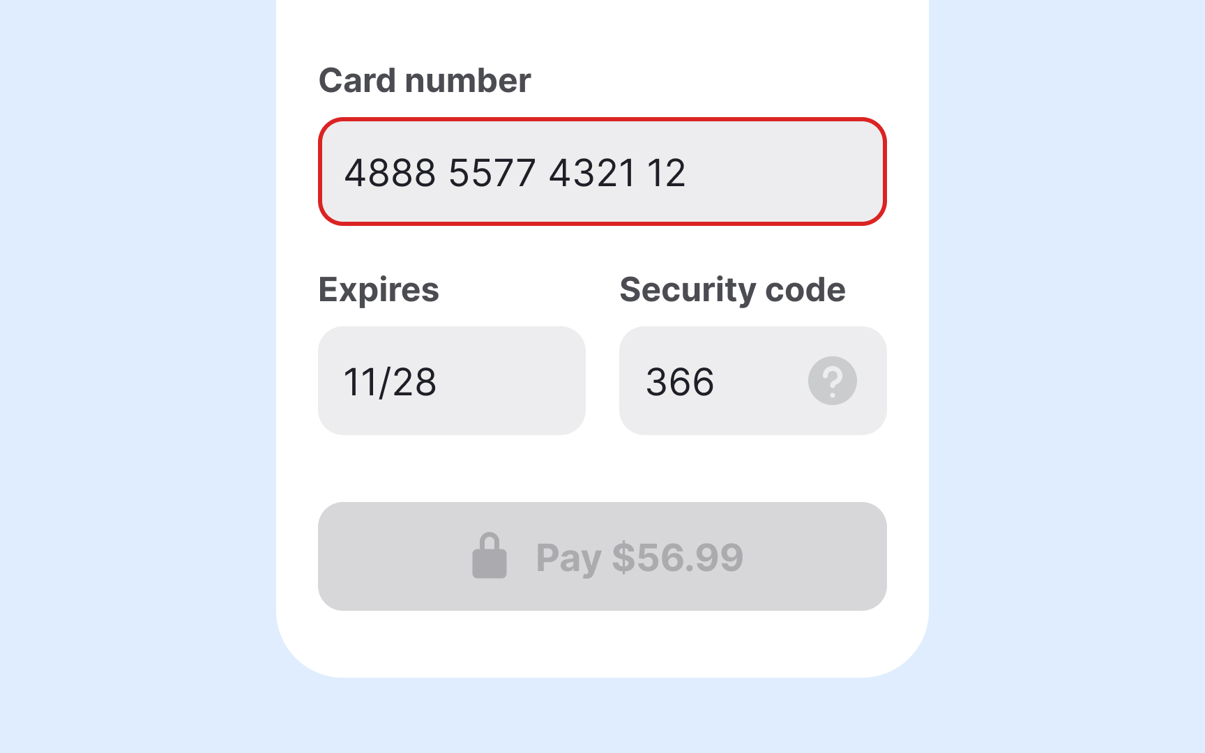 Use multiple cues for error states Bad Practice