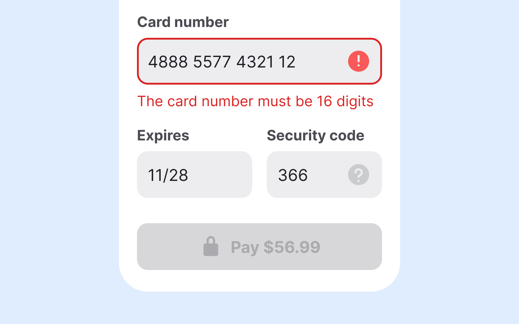 Use multiple cues for error states Best Practice