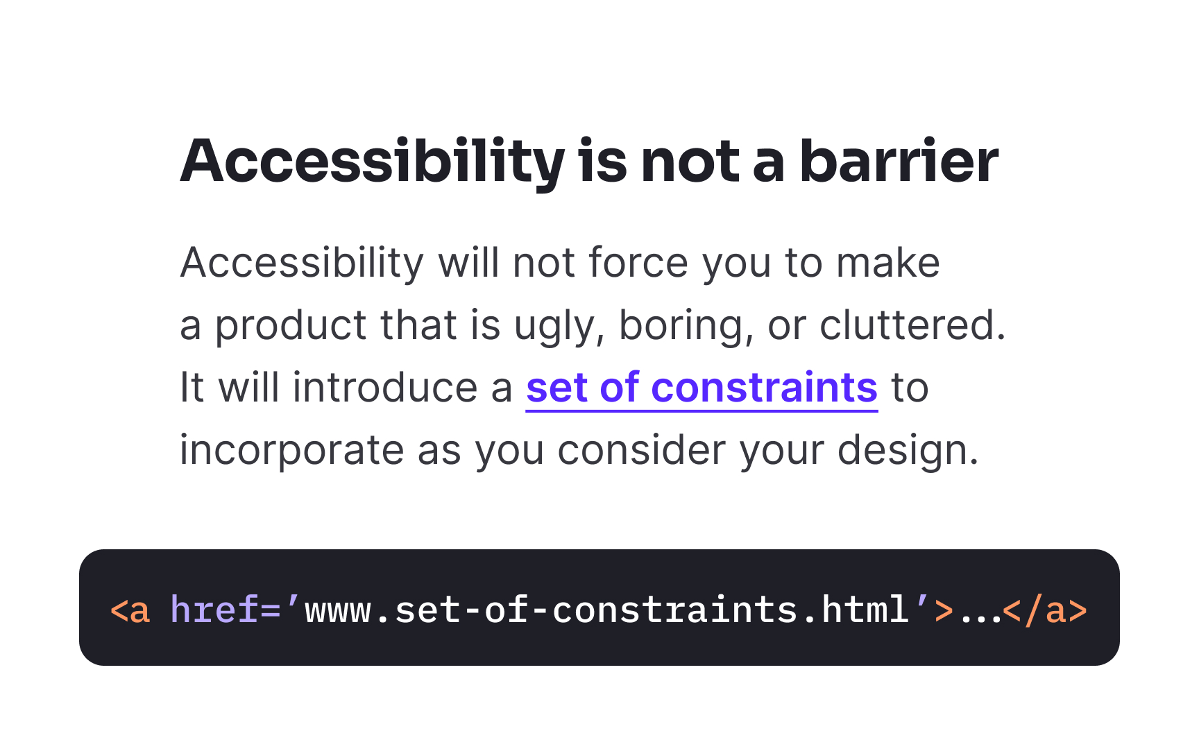 Use the <href> attribute for links