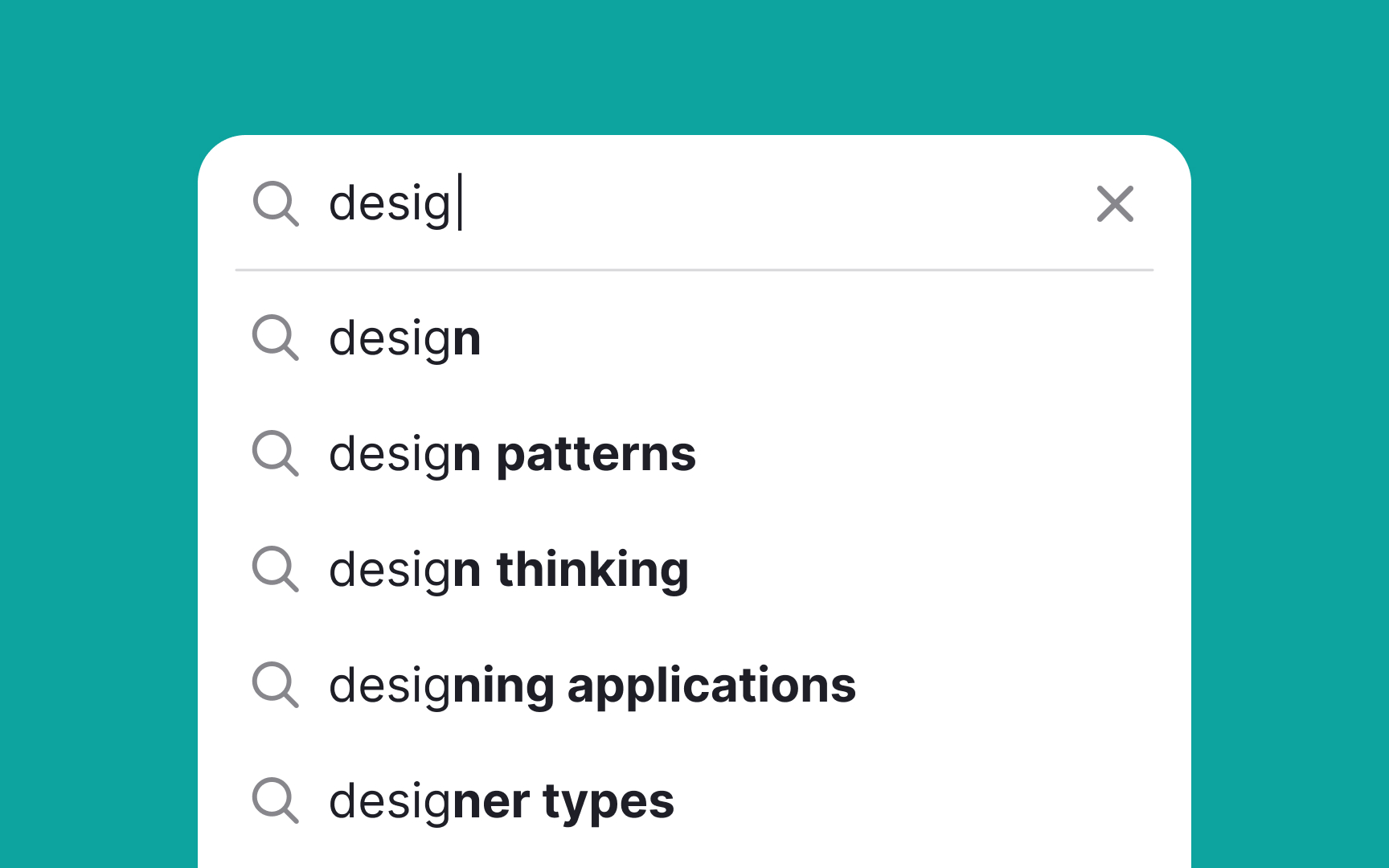 Enable auto-suggest for searching