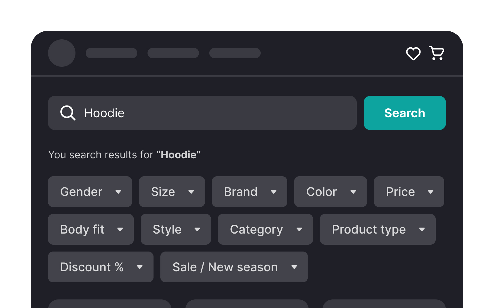 Offer filtering options Bad Practice