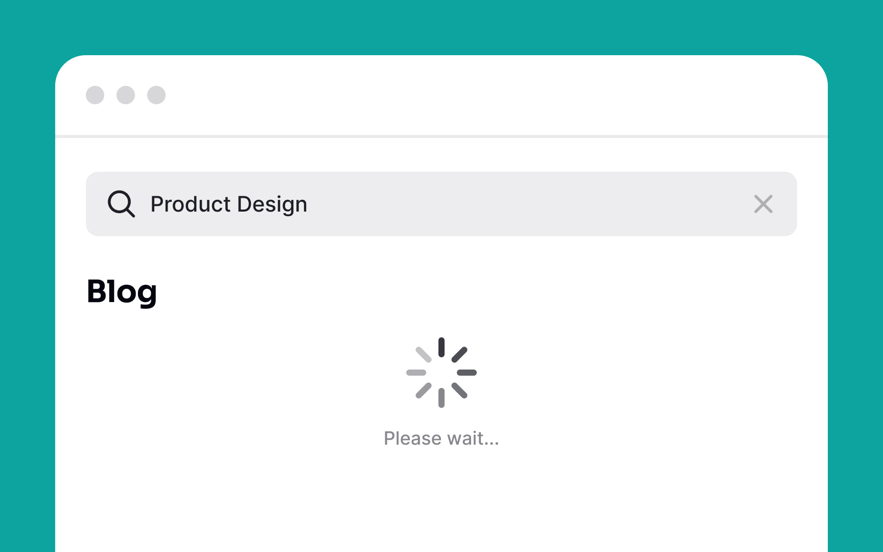 Indicate search progress Bad Practice