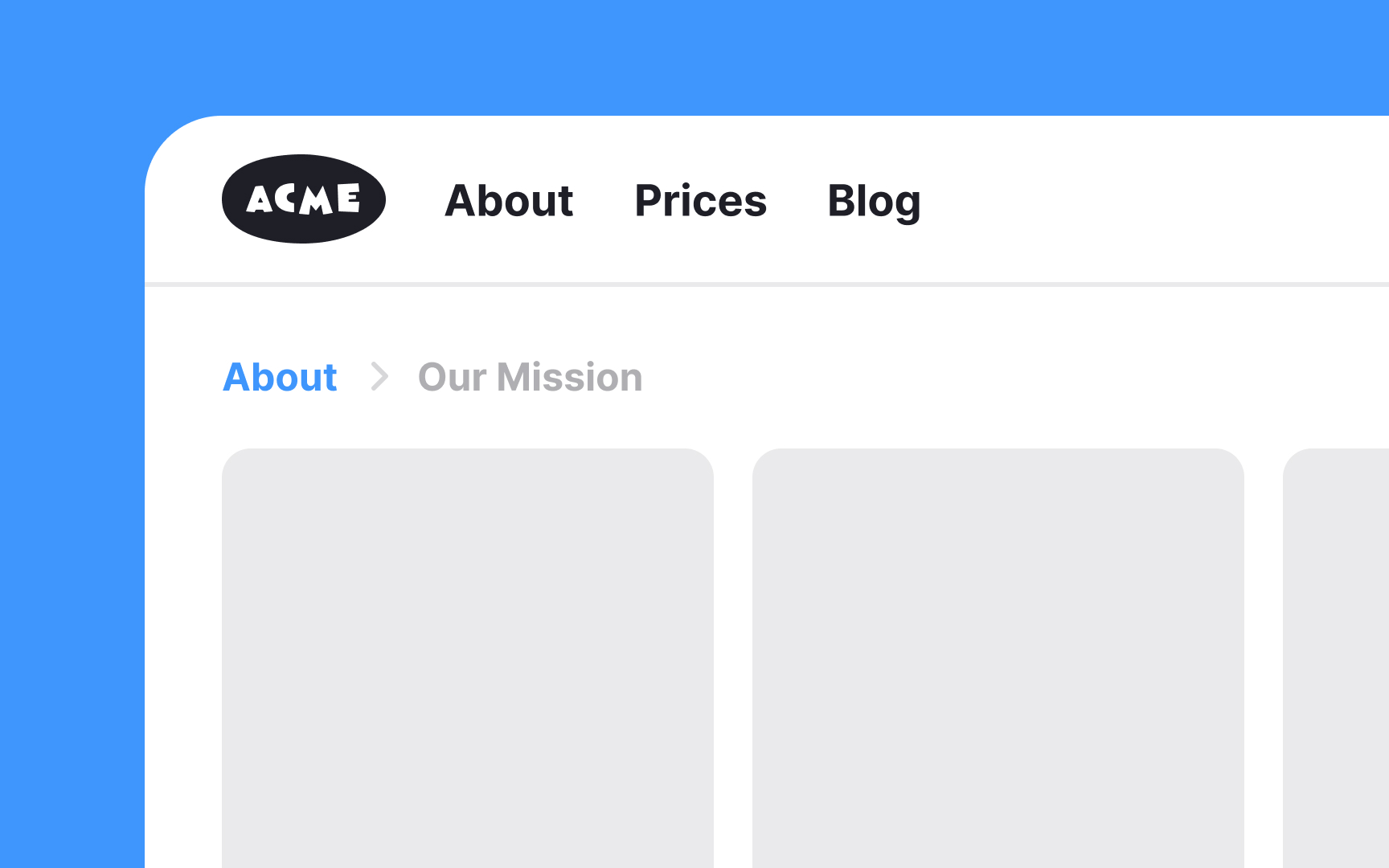 Indicate the home page with the first breadcrumb Bad Practice