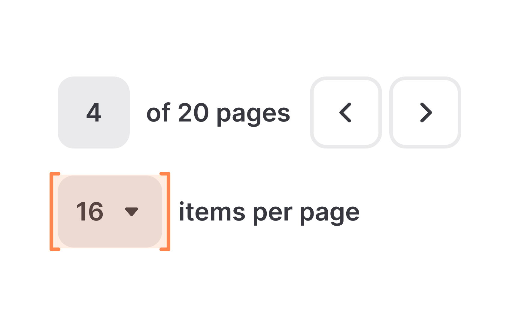 Number of items per page