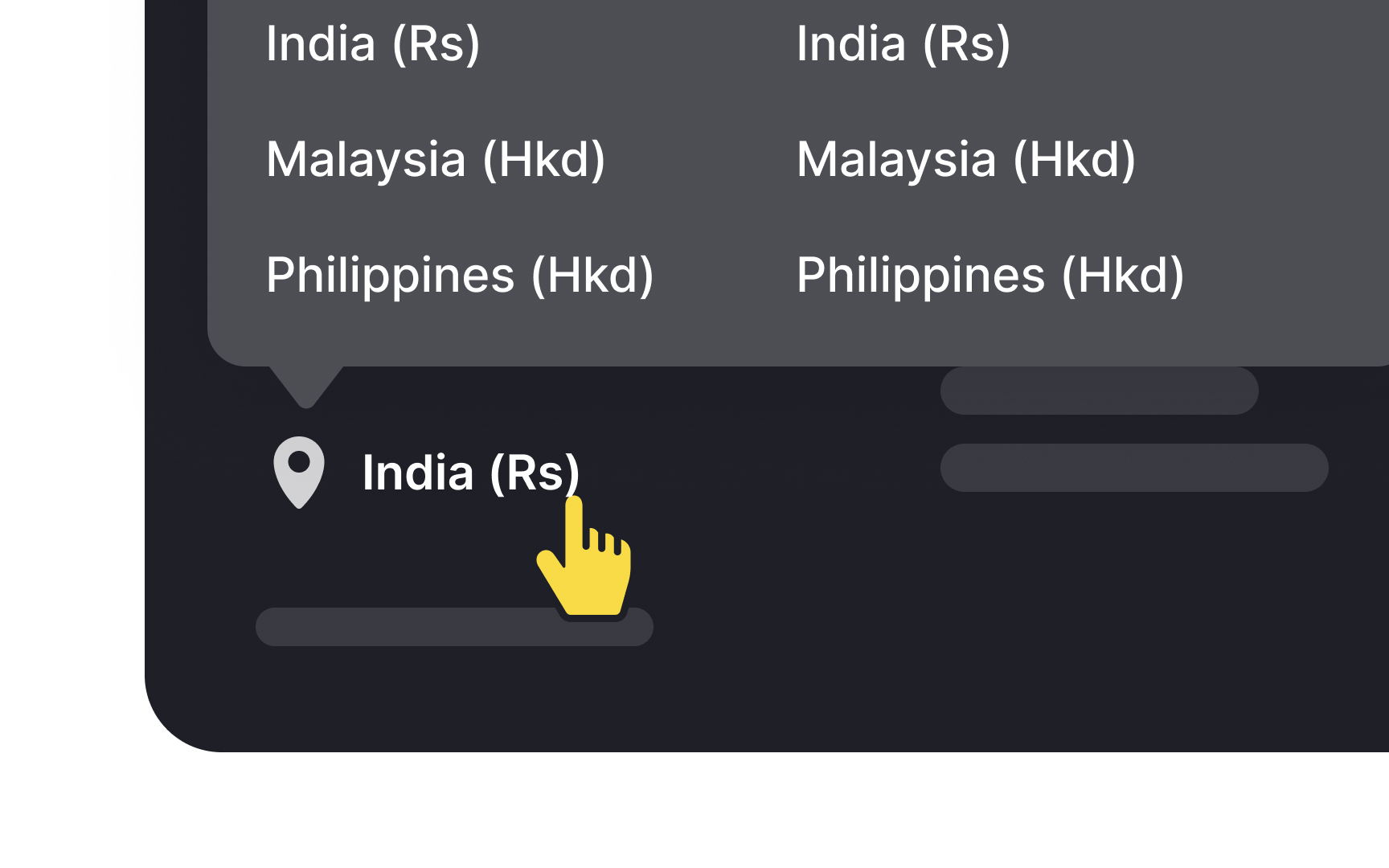 Allow users to choose the country Best Practice