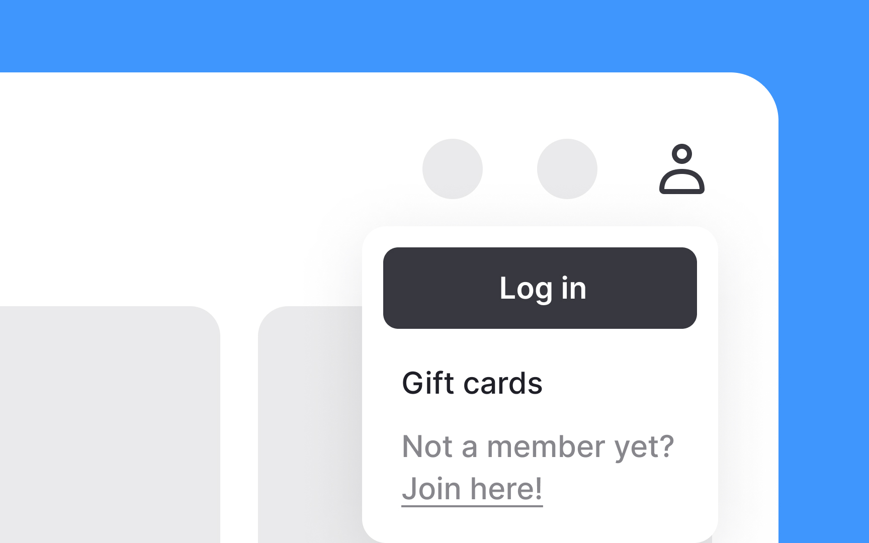 Place login & signup options nearby Bad Practice