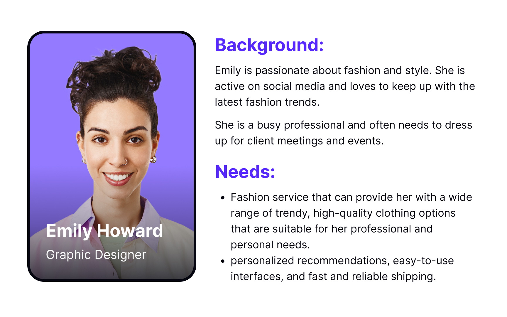 Personas promote empathy Best Practice